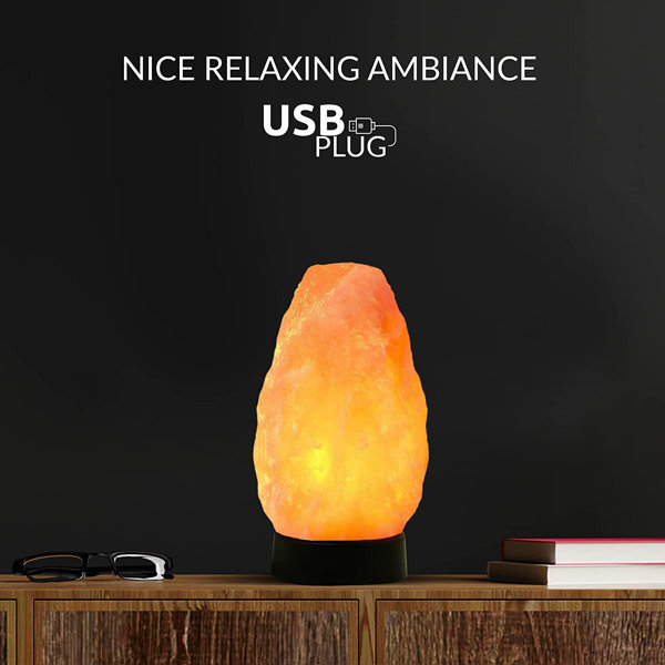 Dakota Fields Brasfield Himalayan Glow Salt Lamp, Battery Powered, ETL